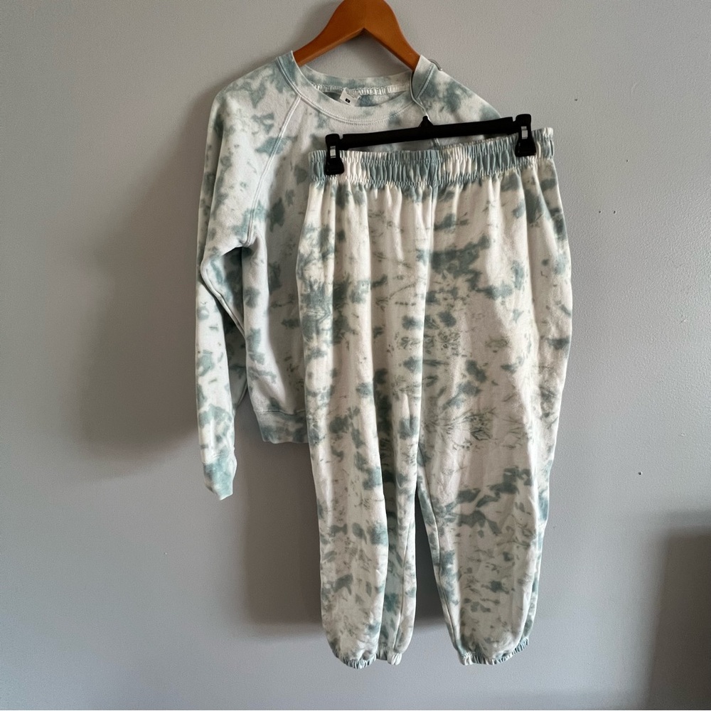 Blue Tie Dye Matching Sweat Set Top Size S Bot. Size M